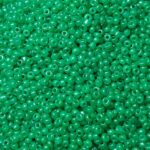 Green Round Moti, green moti, Glass Beads, seed beads lustur, round rocailles,