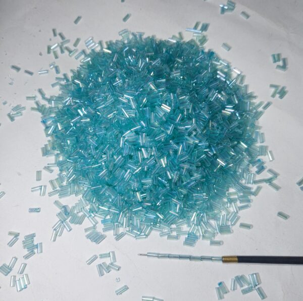 Sky Blue Round Bugle,green moti, Glass Beads, seed beads lustur, round rocailles,