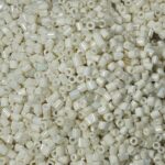 Cut Cream Cut, green moti, Glass Beads, seed beads lustur, round rocailles,