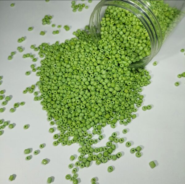 green round Moti ,green moti, Glass Beads, seed beads lustur, round rocailles,