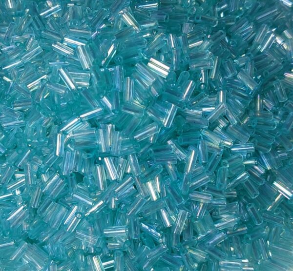 Sky Blue Round Bugle, green moti, Glass Beads, seed beads lustur, round rocailles,